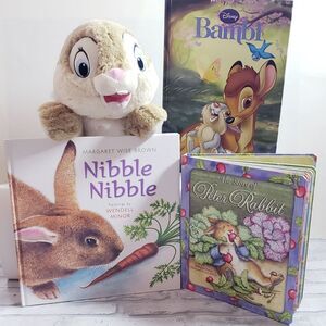 Bundle: 3 Bedtime Storybooks Disney Bambi and Peter Rabbit and Nibble Nibble